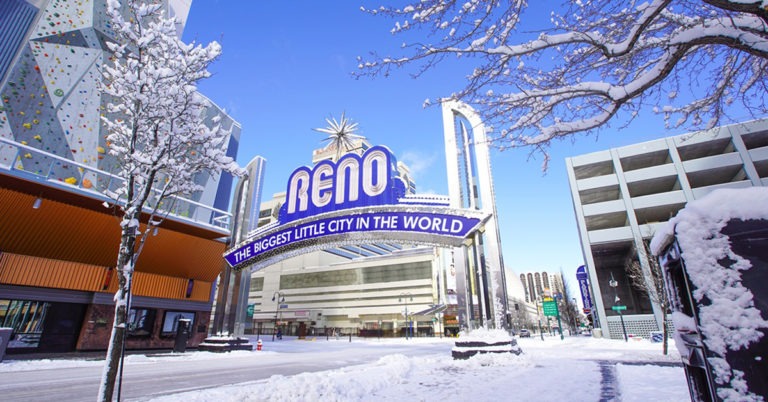 downtown reno in winter